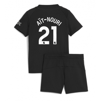 Billige Fotballdrakt Manchester City Rayan Ait-Nouri #21 Replika Bortedraktsett Barn 2025-26 Kortermet (med bukser)